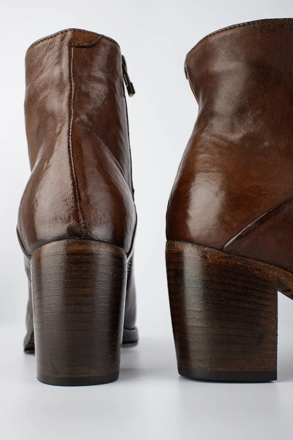 ASTON chocolate-brown lace up boots.