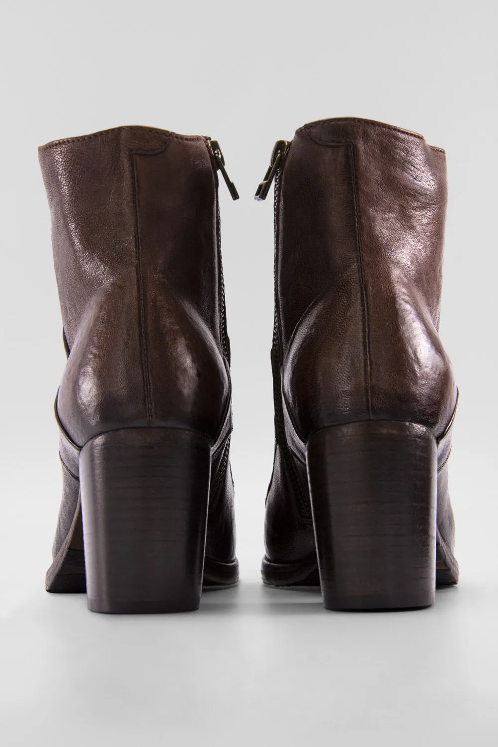 ASTON chocolate-brown lace up boots.