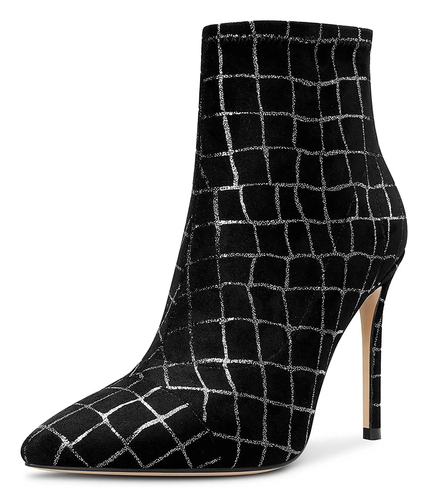 CASTAMERE Women's High Heel Ankle Boots Slip-on Pointed Toe Stretch Boot Stilettos Basic Classic Boots 10CM Heels