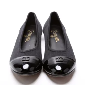 CC Ballet Patent/Knit Flats Size 39 Black