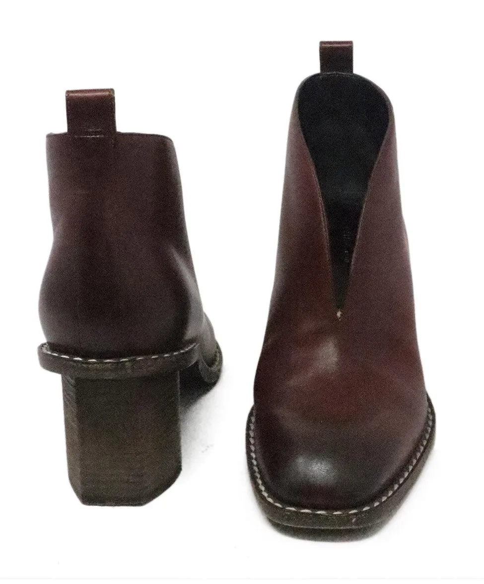 Celine Cognac Brown Leather Booties sz 8