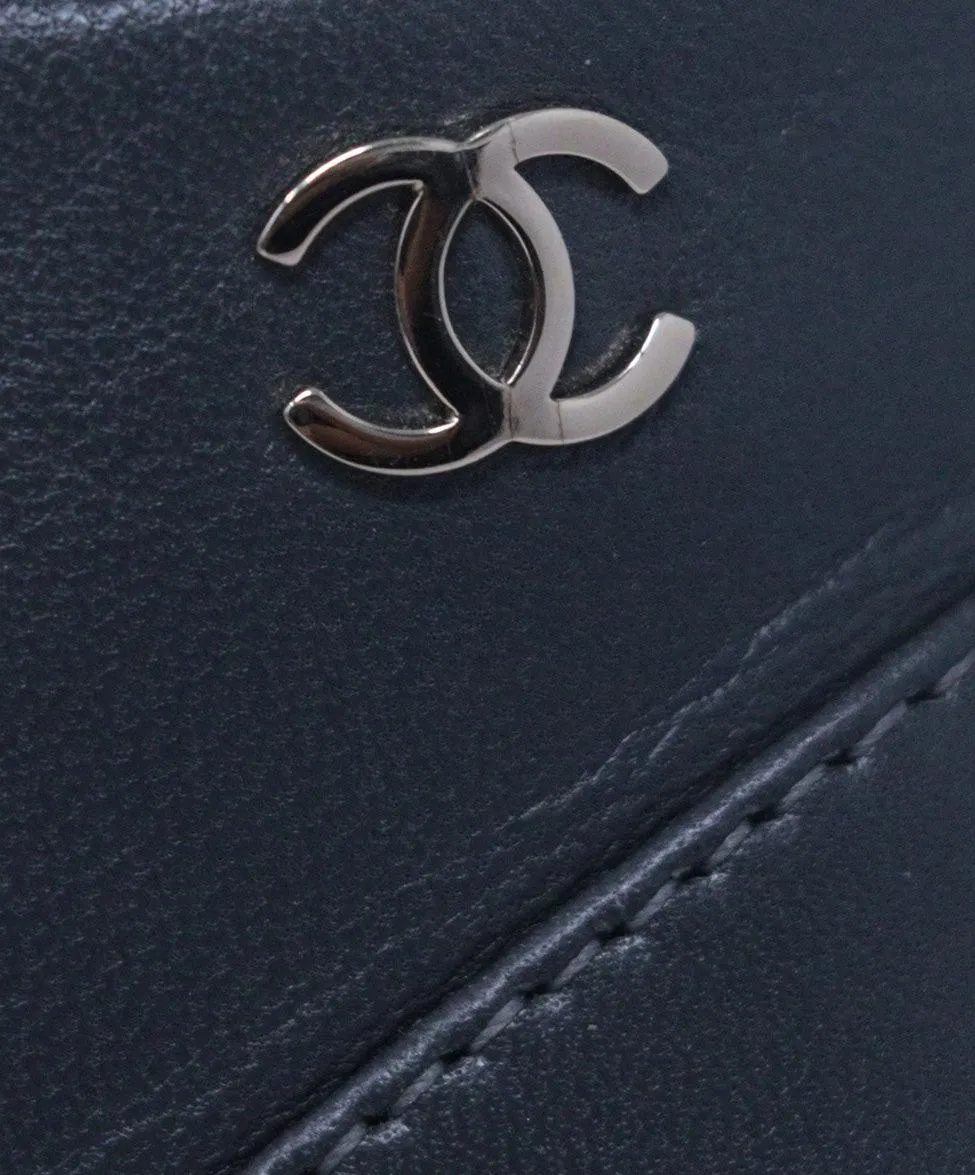 Chanel Grey Leather Camellia Trim Booties sz 6.5