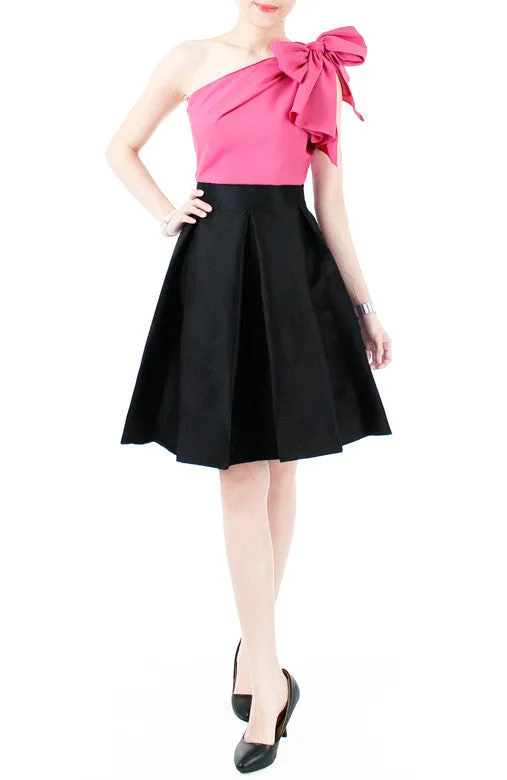 Elegance Bow One-Shouldered Top - Seashell Pink