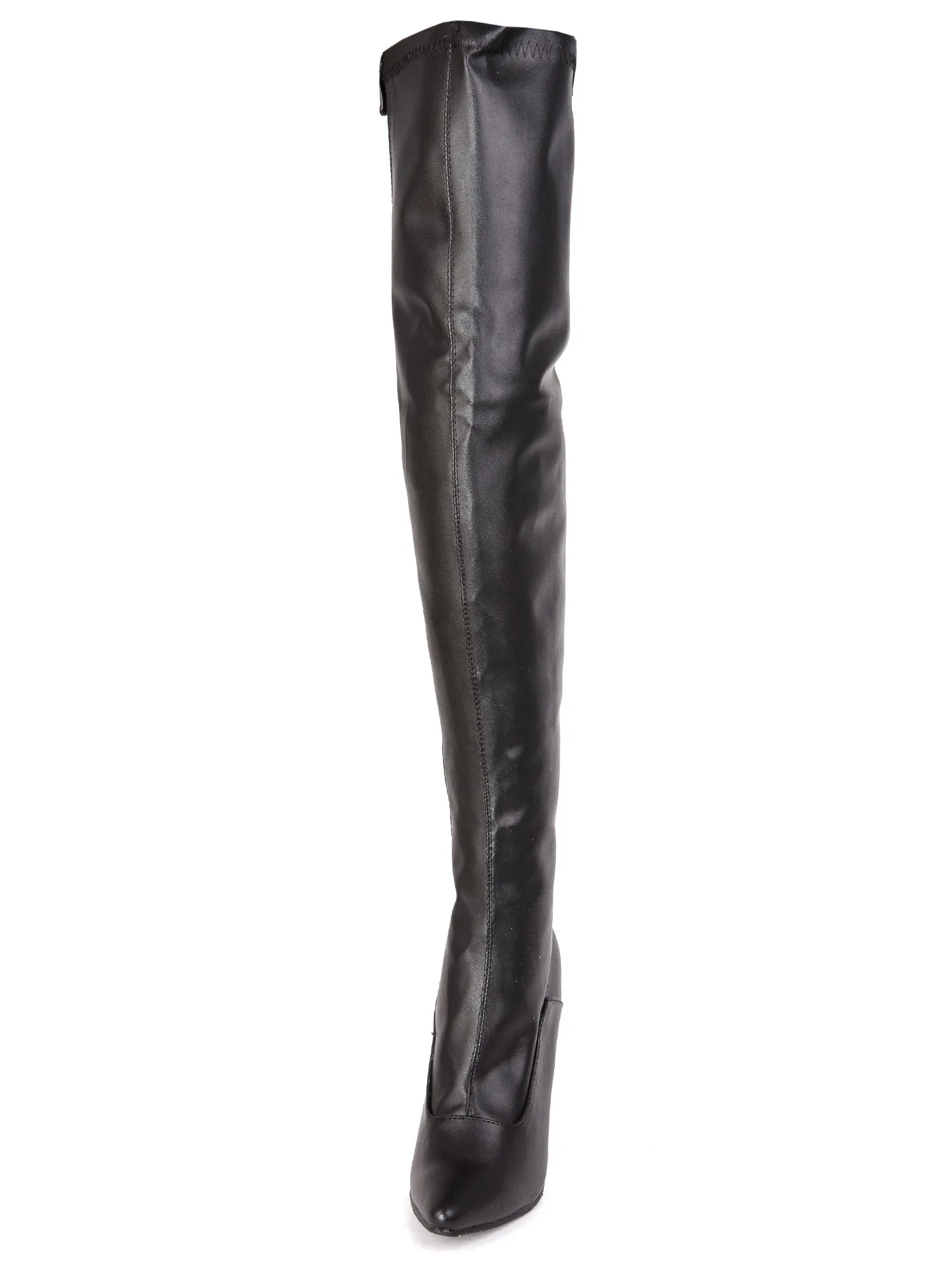 Matte Black Thigh High Boots