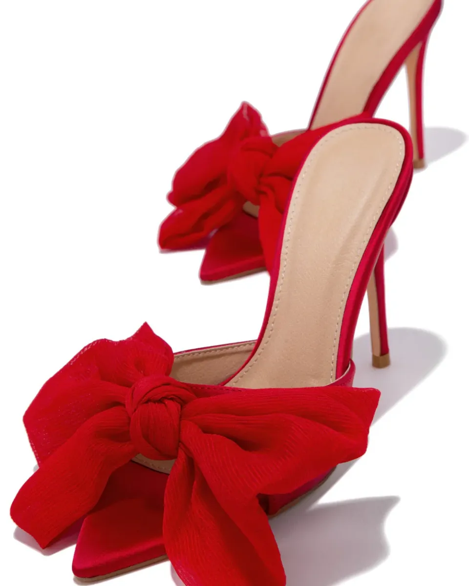 Melodia – Slip-on design – Oversized bow mule heels