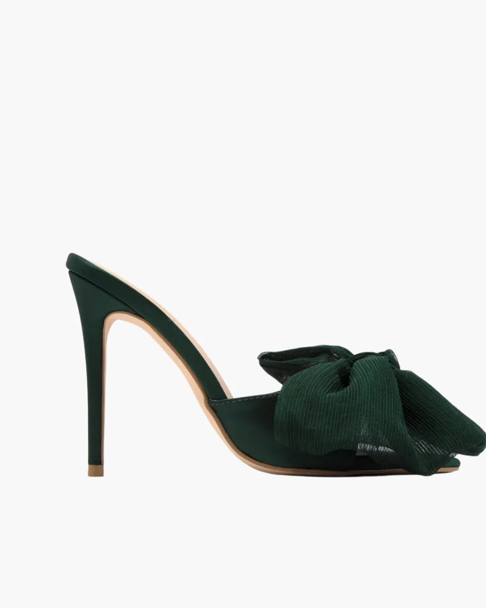 Melodia – Slip-on design – Oversized bow mule heels
