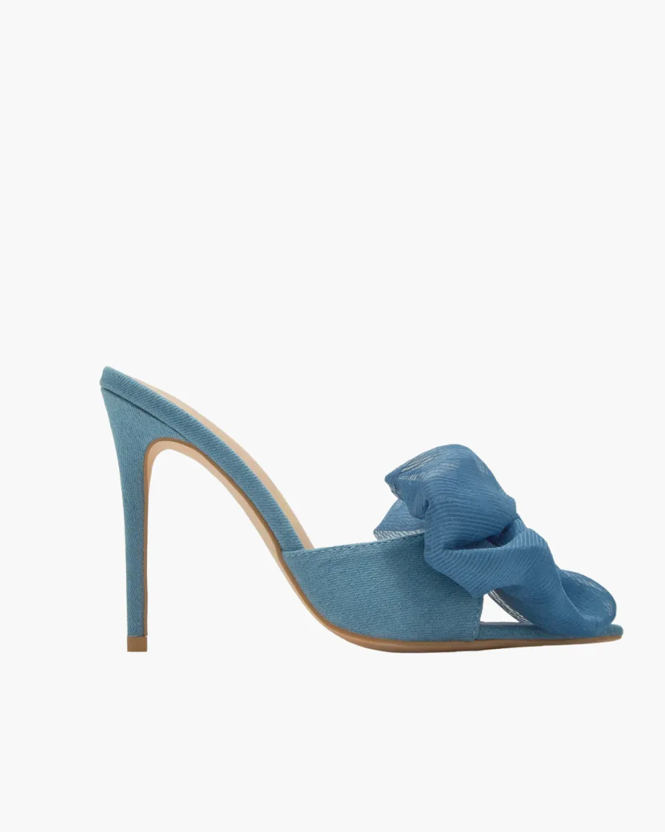 Melodia – Slip-on design – Oversized bow mule heels
