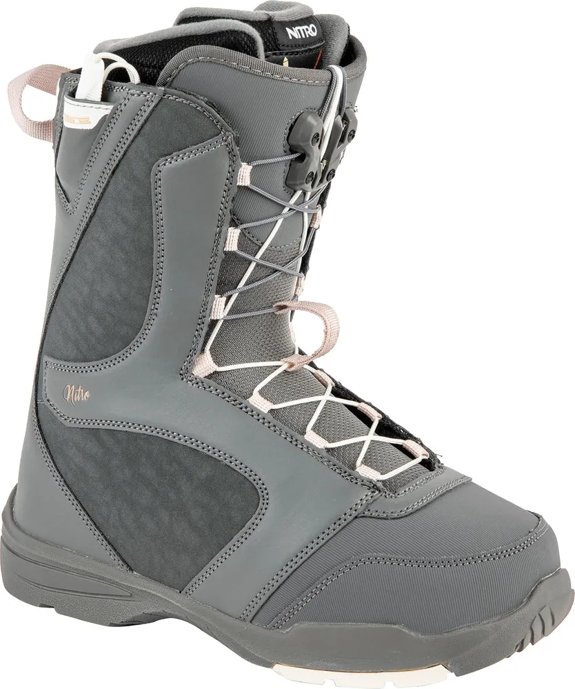 Nitro Flora TLS Womens Snowboard Boots in Charcoal 2024