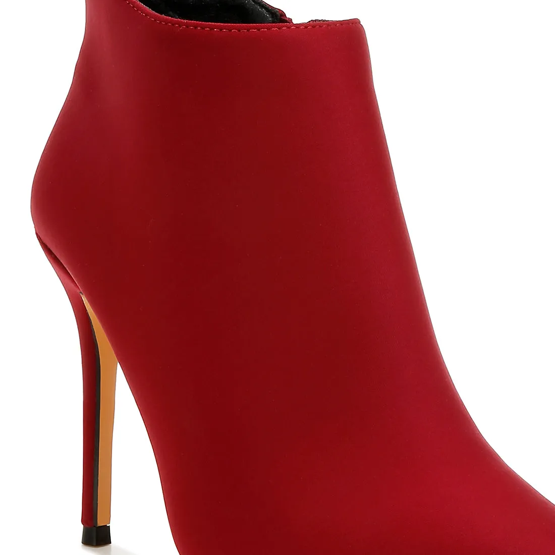 Pleather Concave Cut Ankle Boots