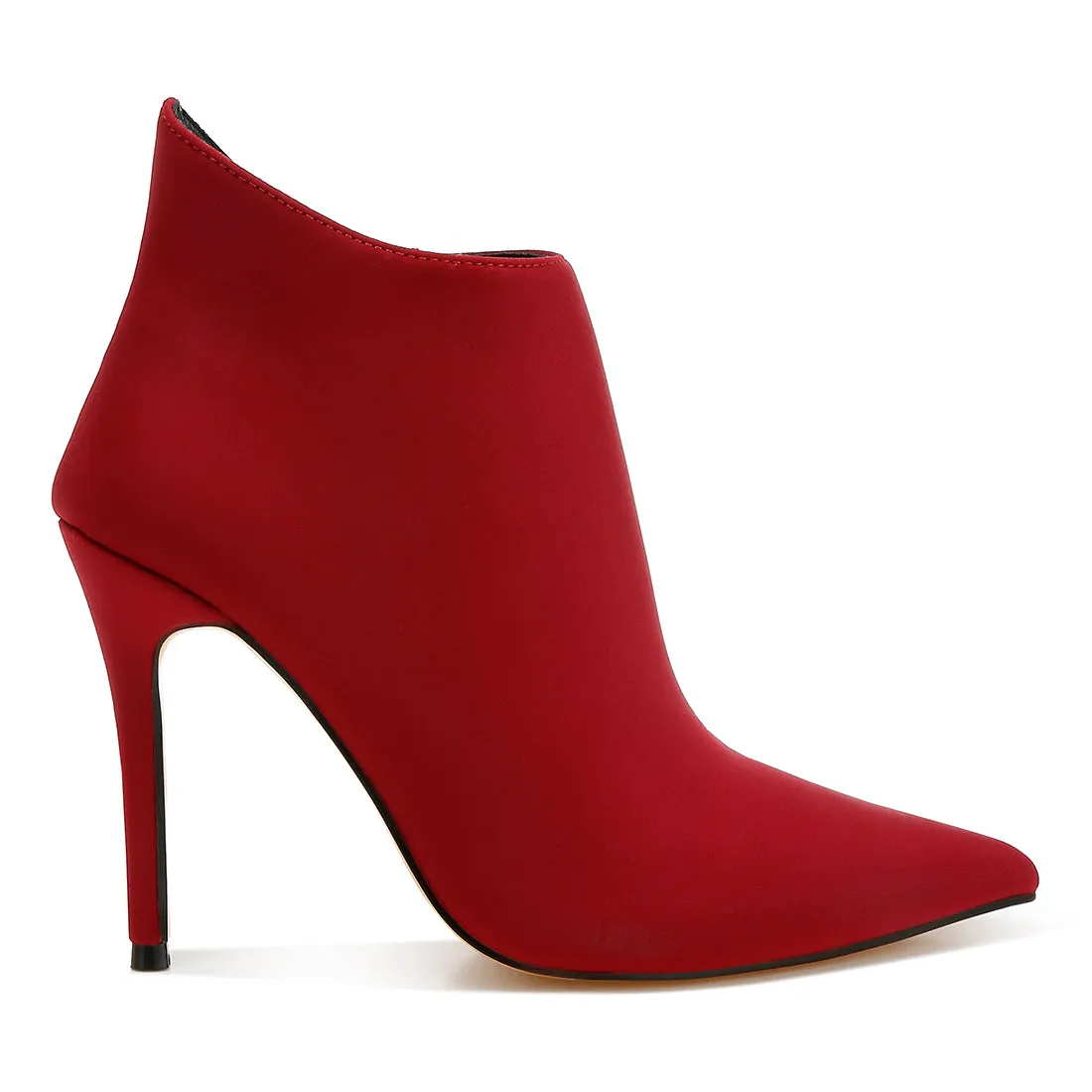 Pleather Concave Cut Ankle Boots