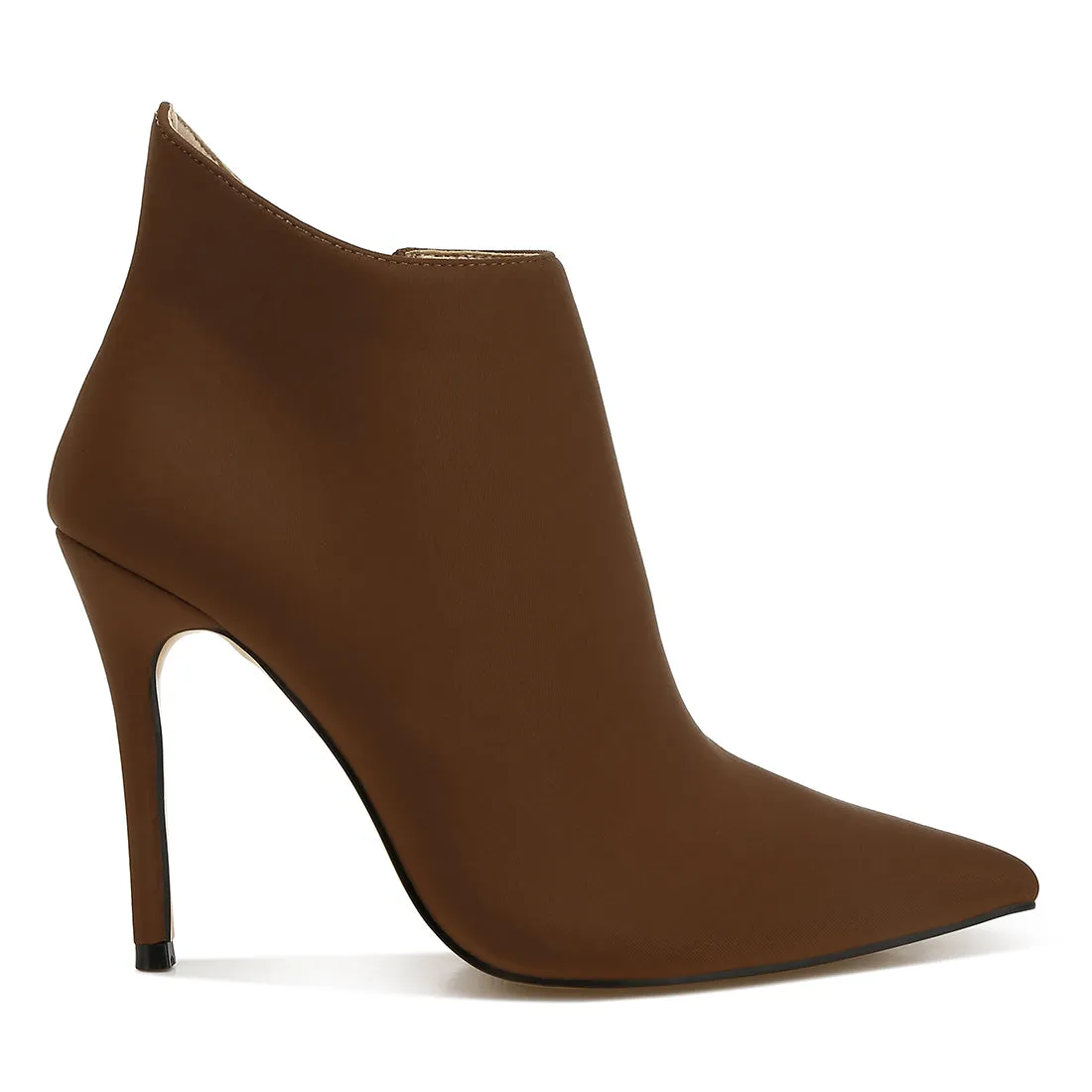 Pleather Concave Cut Ankle Boots