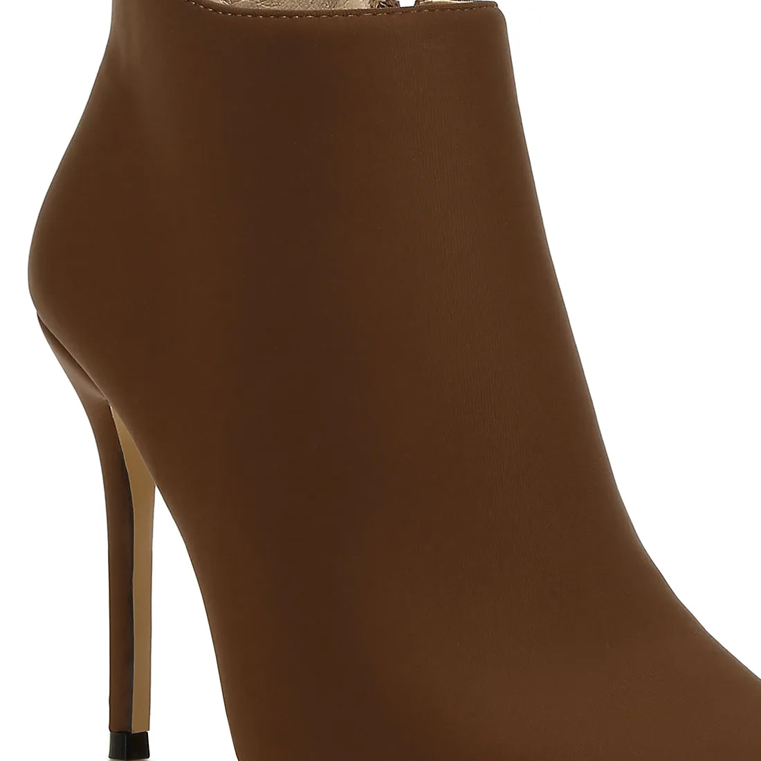 Pleather Concave Cut Ankle Boots