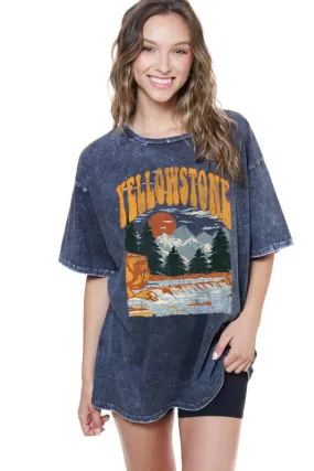 Retro Yellowstone Mineral Washed Tee