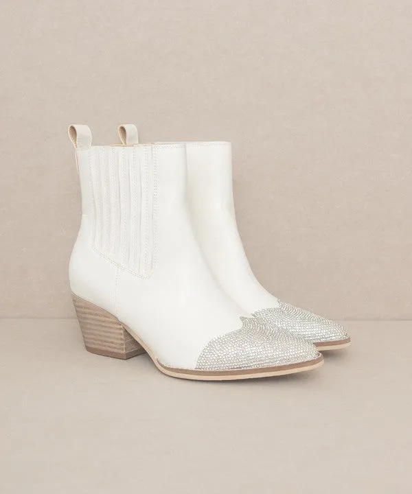Rhinestone Toed Western Boho Modern Booties