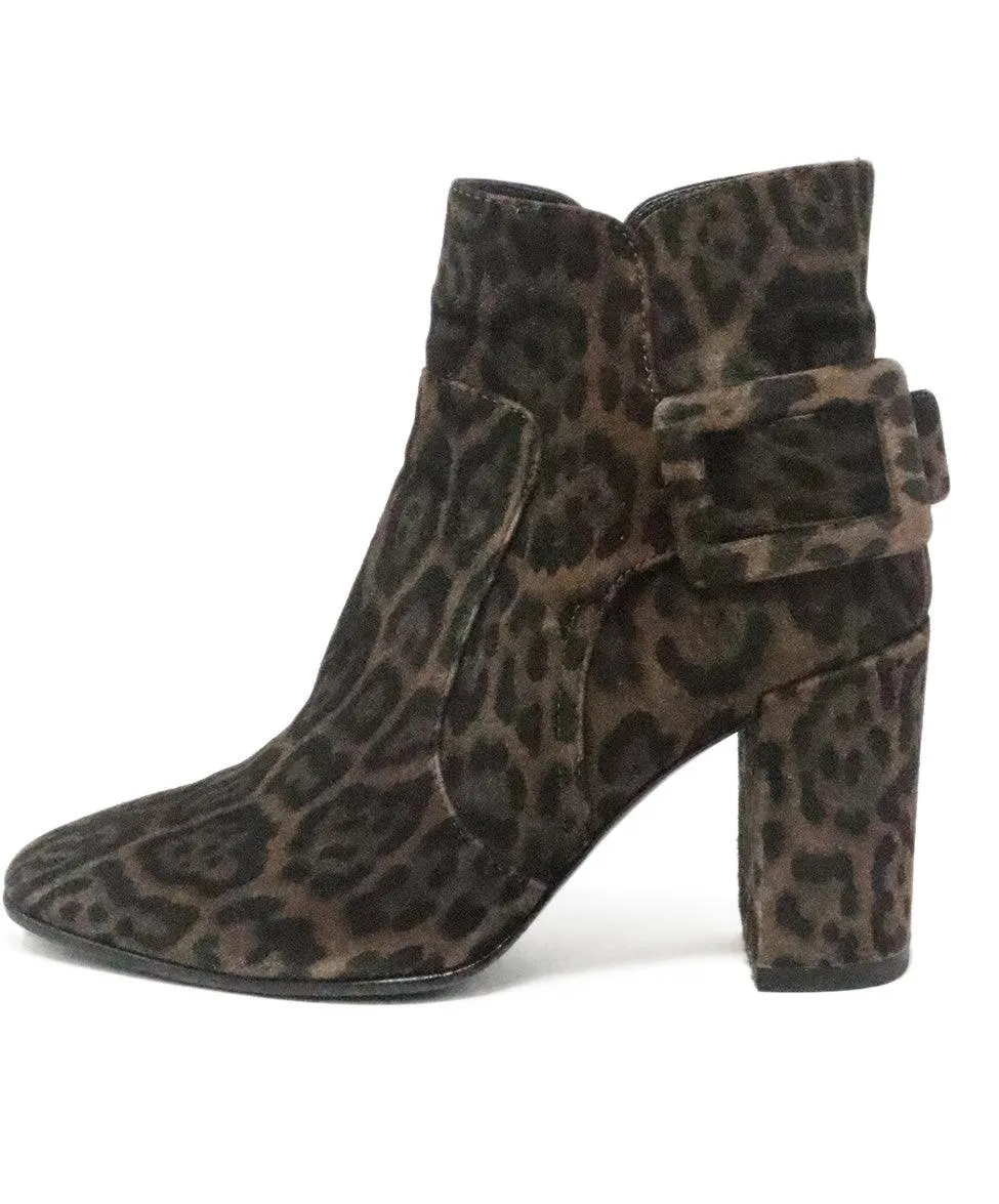 Roger Vivier Leopard Print Suede Booties sz 5