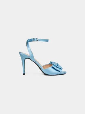 Satin High Heel Sandal With Bow