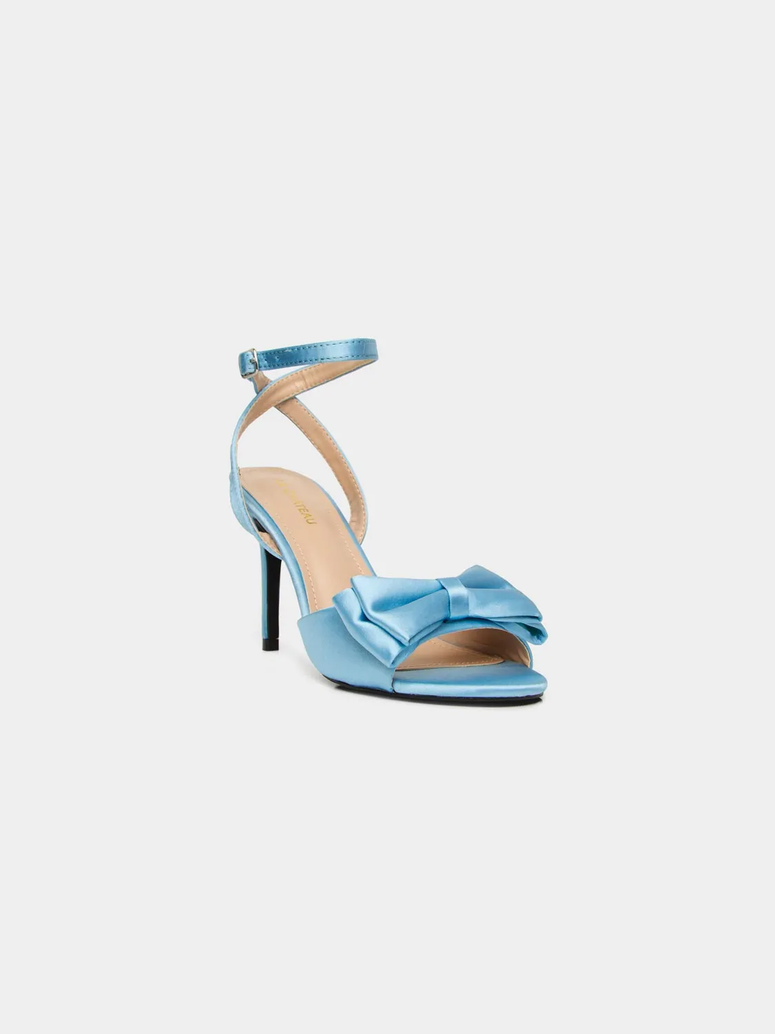 Satin High Heel Sandal With Bow