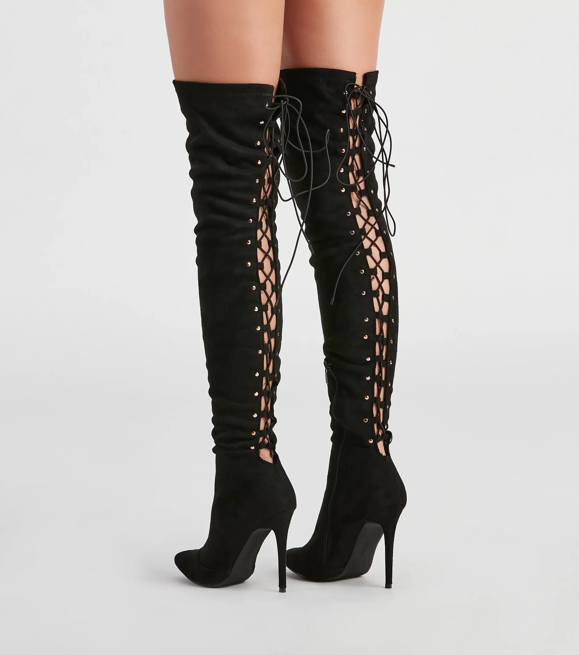 Stacked On Style Lace-Up Boots