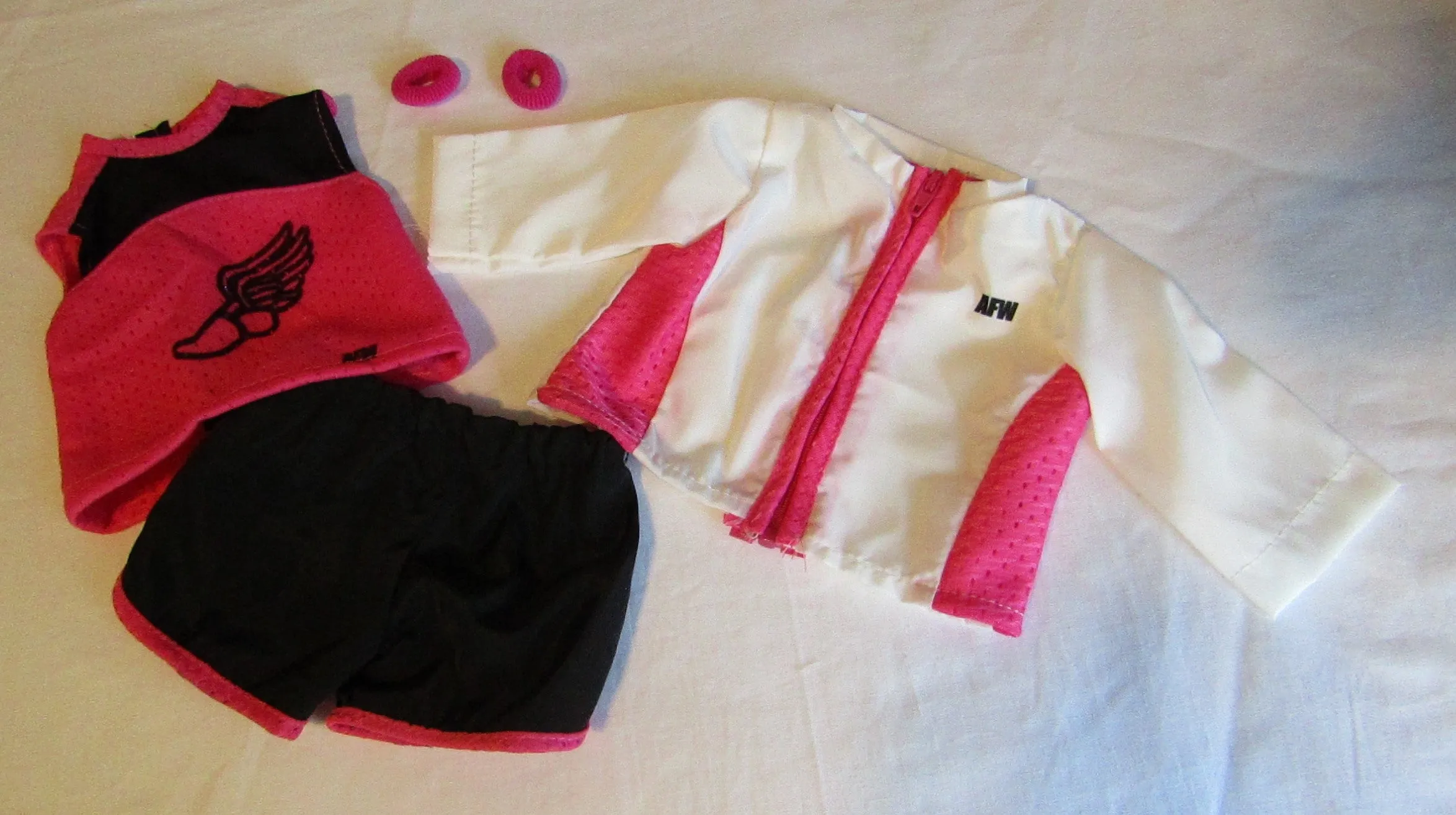 Track Outfit: Hot Pink & Black 18 inch Doll 4 Pc