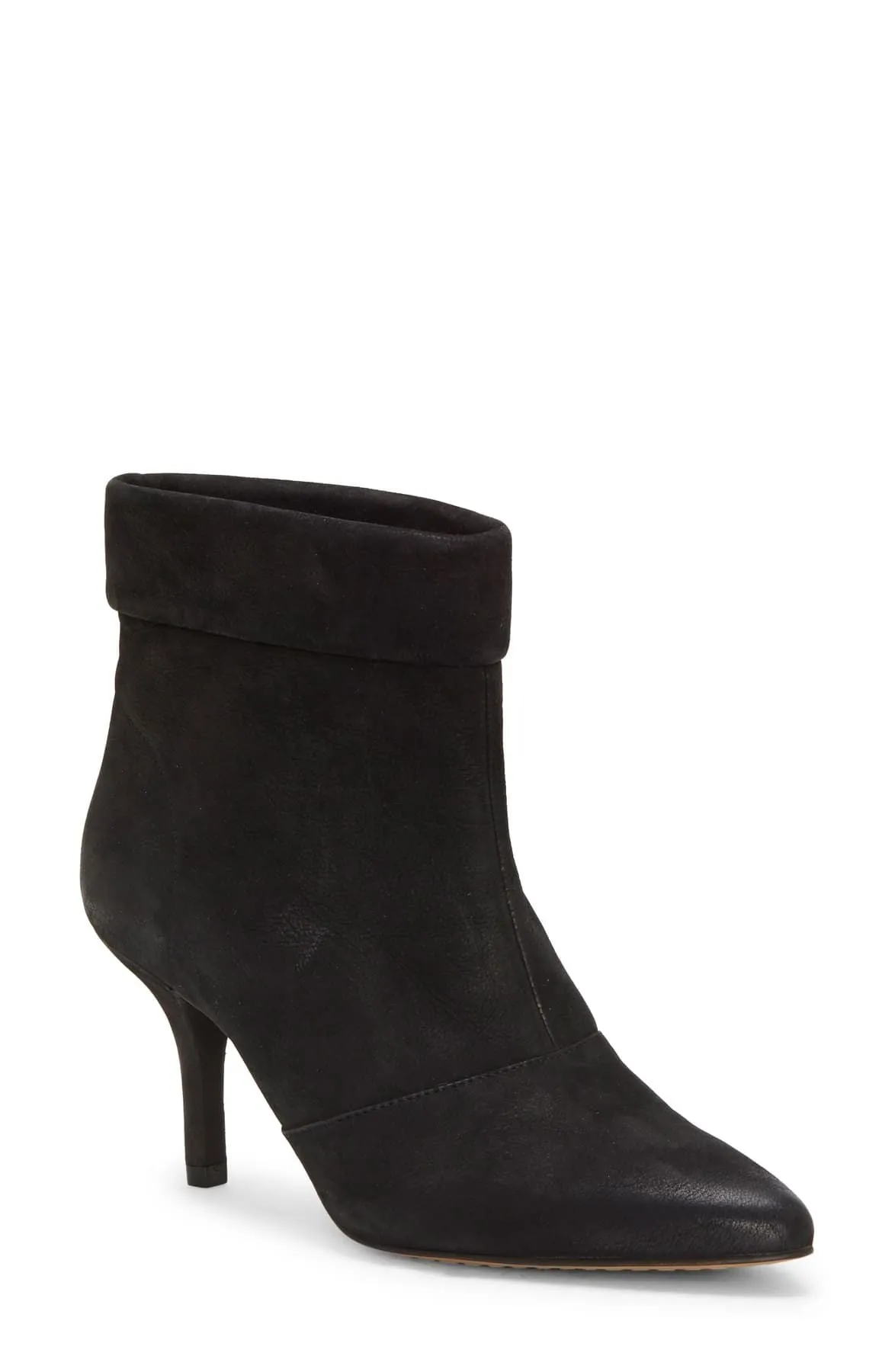 Vince Camuto Amvita Black Suede Kitten Heel Pointed Toe Ankle Dress Booties